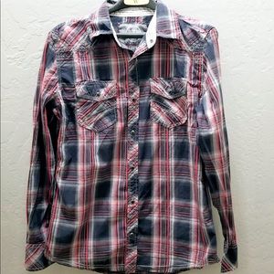 BKE plaid long sleeve button down